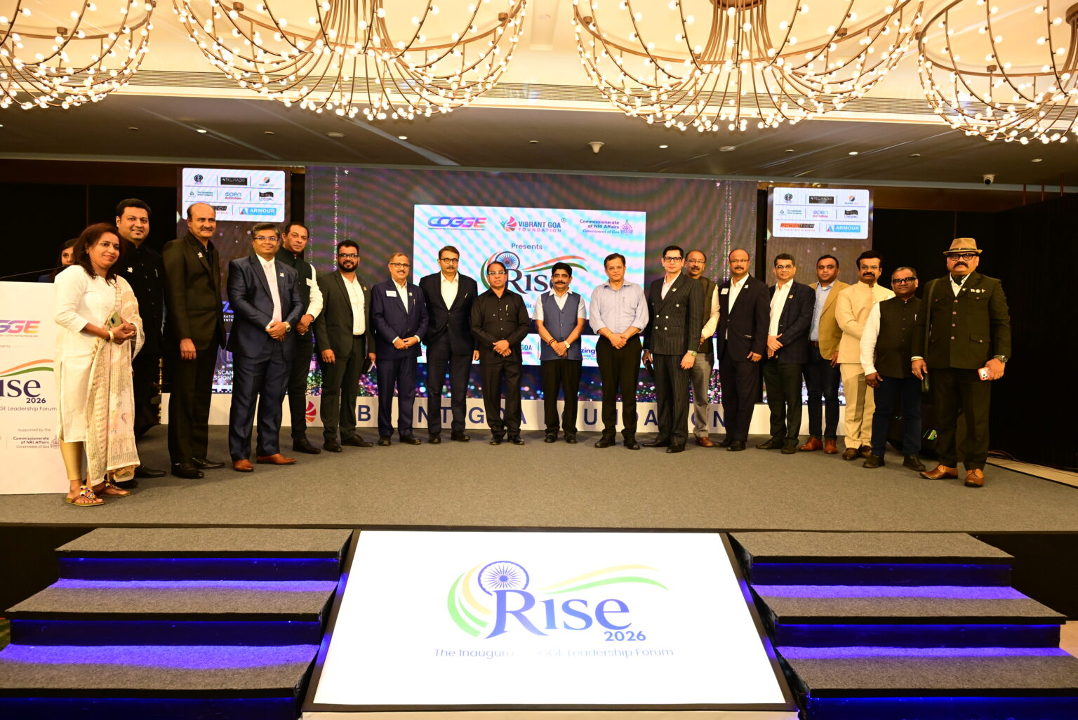 Business delegation on stage at the RISE 2026 pre-launch event